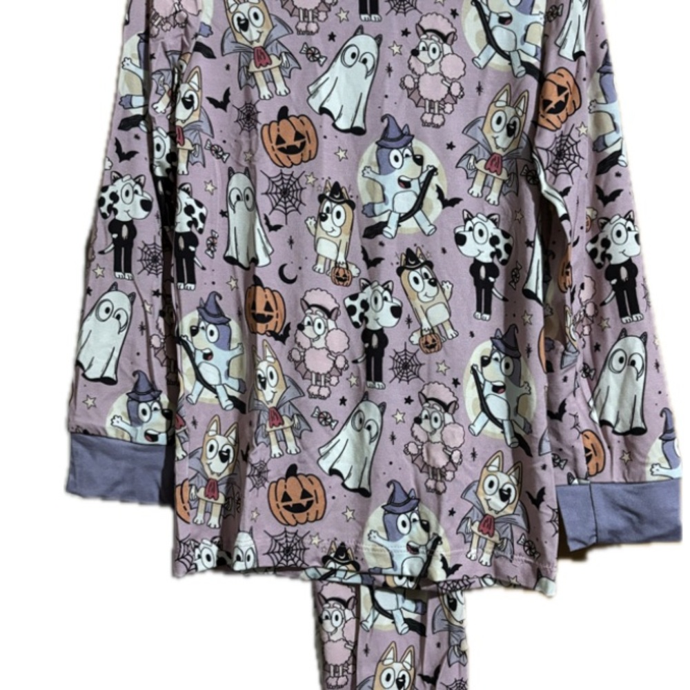 BAMBOO Kids 2 Piece Set - Lavender with Halloween Print